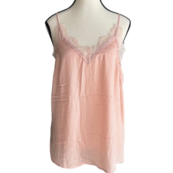 H&M MAMA TOP IN PASTEL PEACH COLOR EMBELLISHED WITH DELICATE LACE, SZ. M - Picture 1 of 5